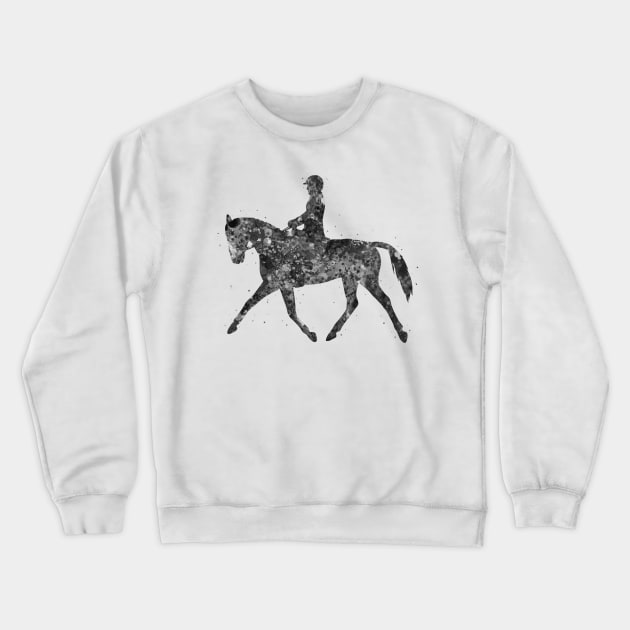 Equestrian black and white Crewneck Sweatshirt by Yahya Art